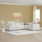 Oliver 4-Seat Wall-hugger Reclining Sectional Sofa with Power Headrest