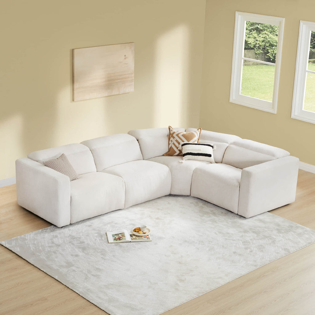 Oliver 4-Seat Wall-hugger Reclining Sectional Sofa with Power Headrest