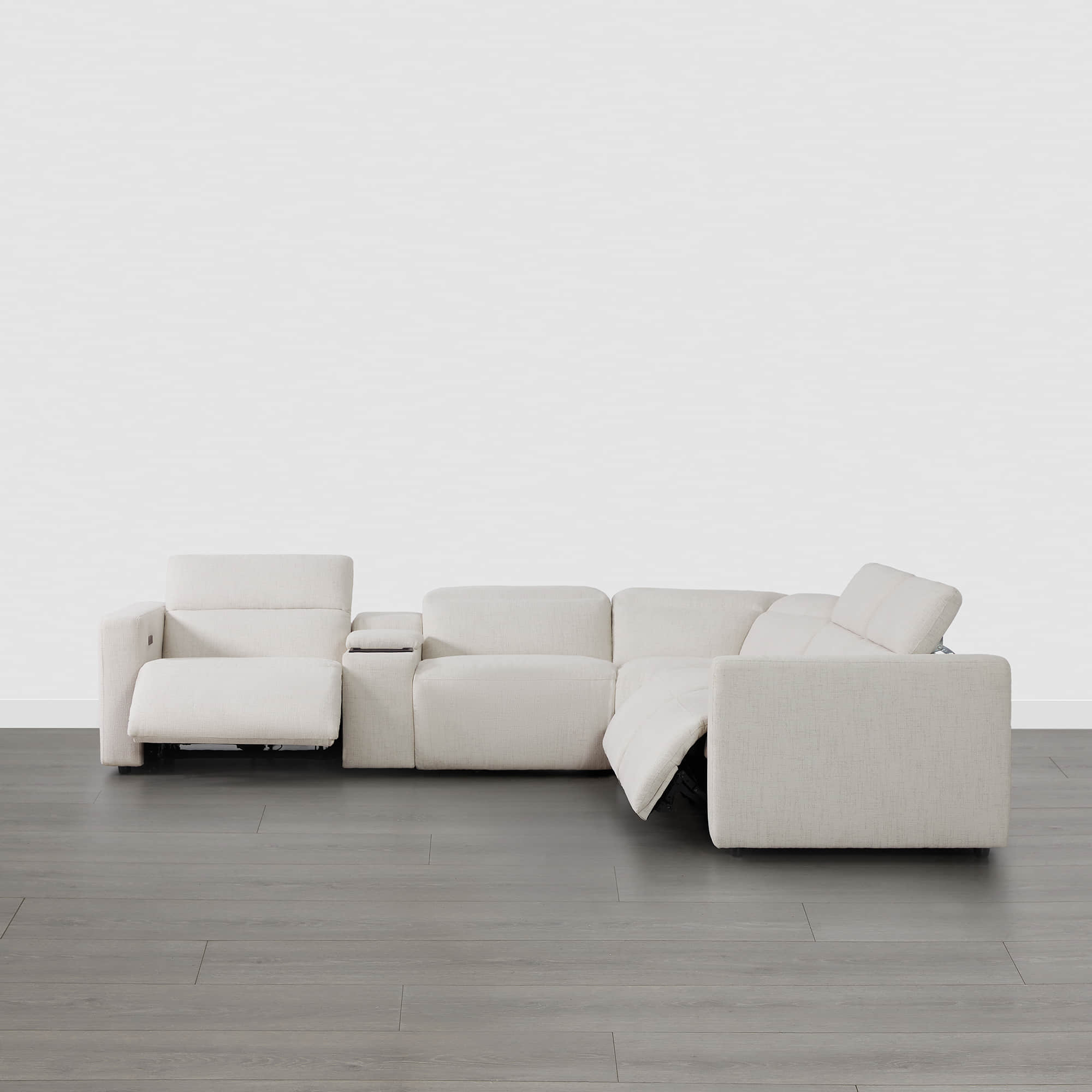 Oliver 5-Seat Wall-hugger Reclining Sectional Sofa with Power Headrest