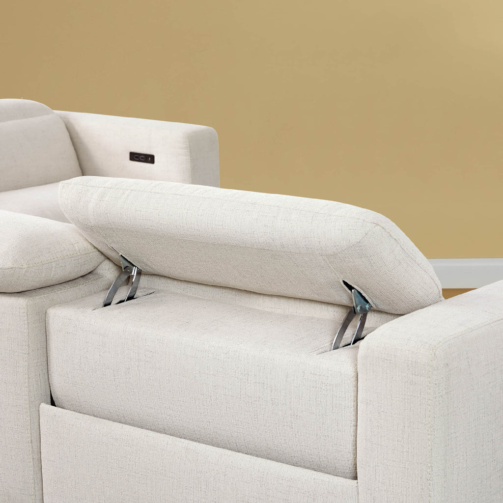 Oliver 4-Seat Wall-hugger Reclining Sectional Sofa with Power Headrest