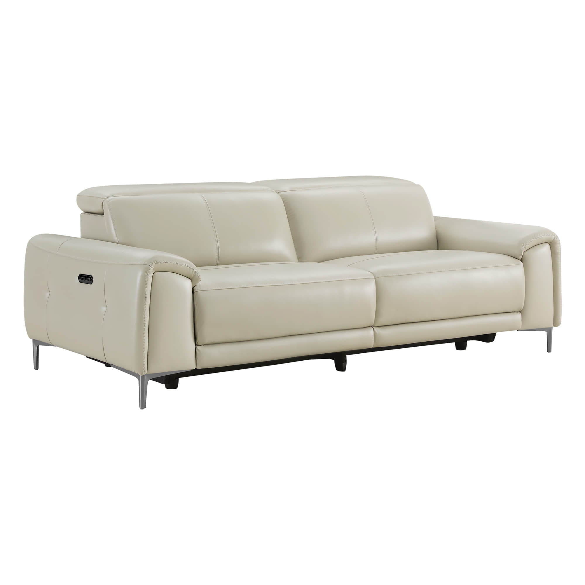 Owen Genuine Leather Reclining Sofa with Power Headrest