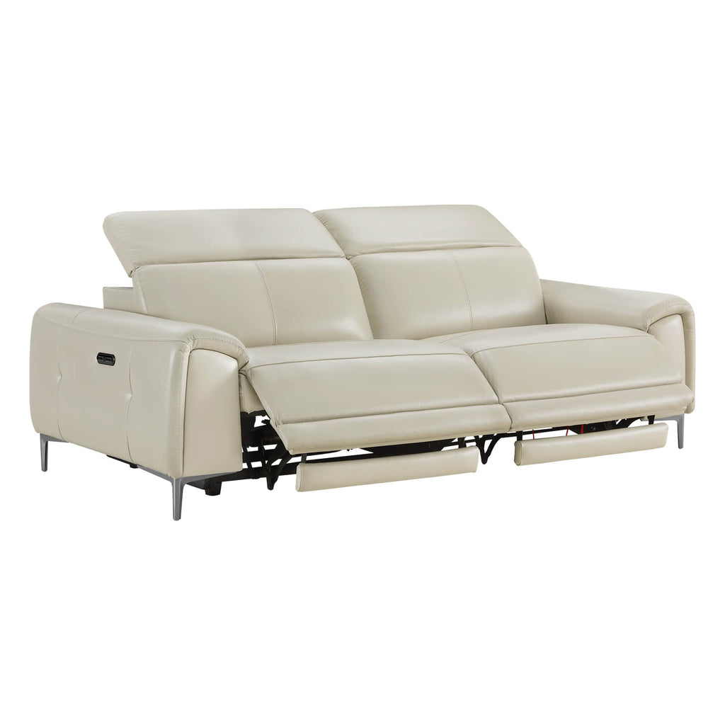 Owen Genuine Leather Reclining Sofa with Power Headrest