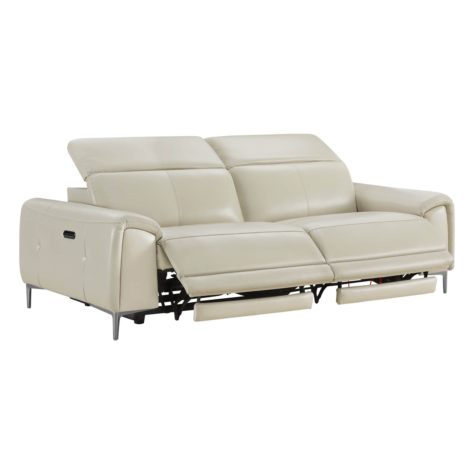 Owen Genuine Leather Reclining Sofa with Power Headrest