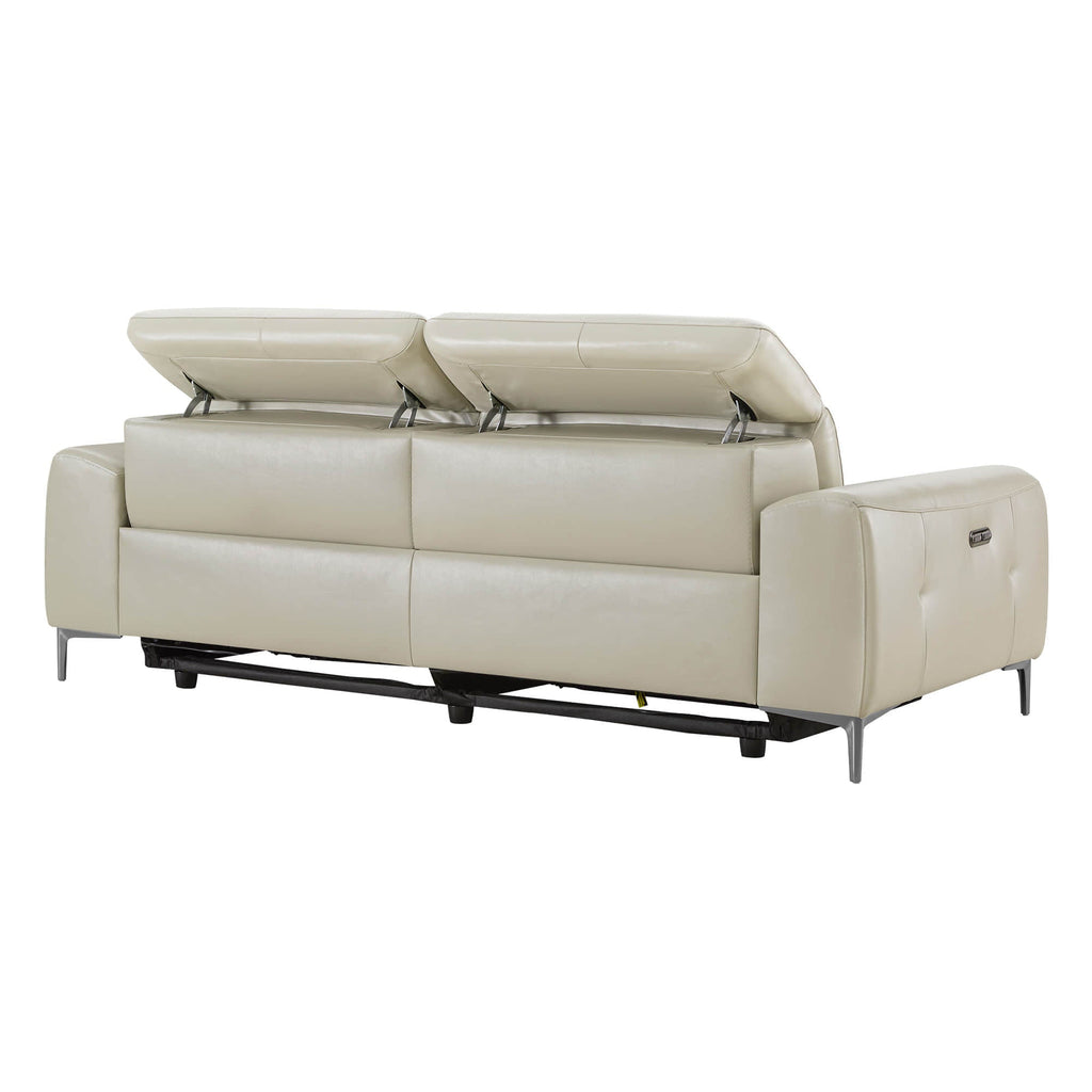 Owen Genuine Leather Reclining Sofa with Power Headrest