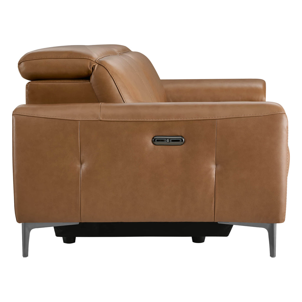 Owen Genuine Leather Reclining Sofa with Power Headrest