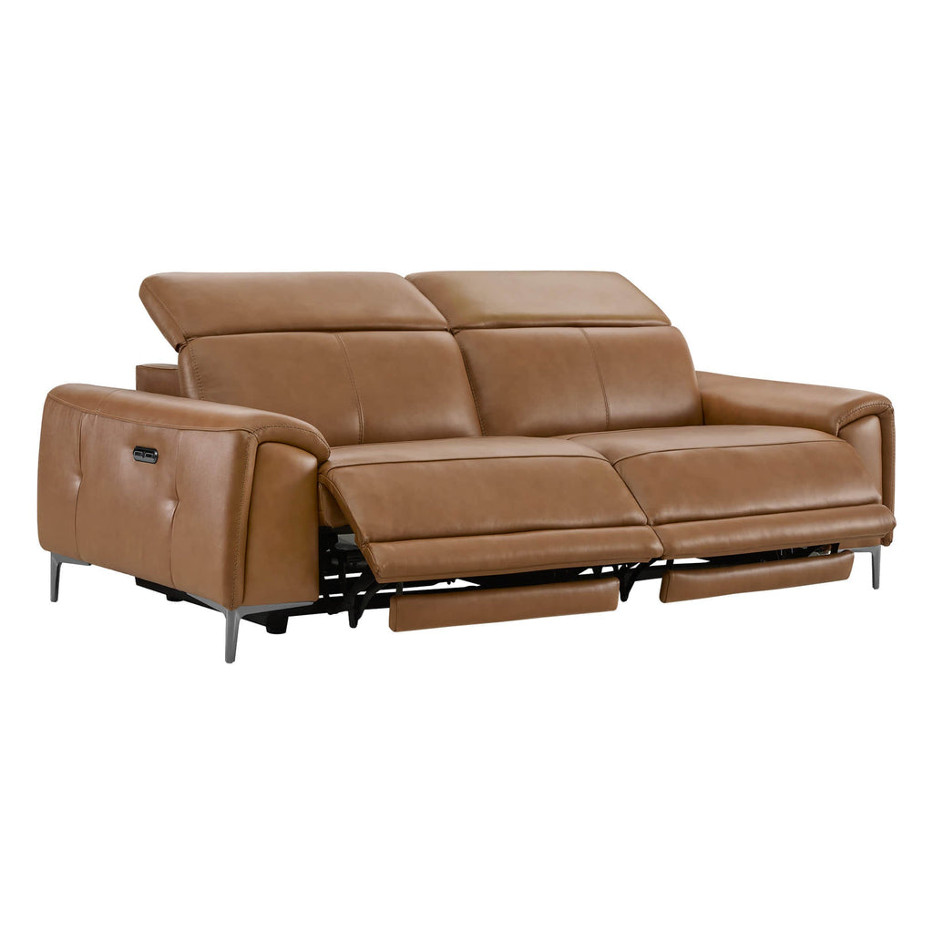 Owen Genuine Leather Reclining Sofa with Power Headrest