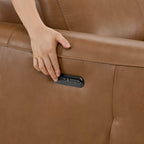 Owen Genuine Leather Reclining Sofa with Power Headrest
