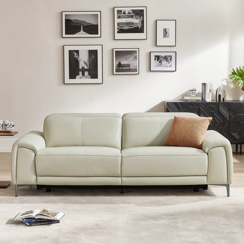 Owen Genuine Leather Reclining Sofa with Power Headrest