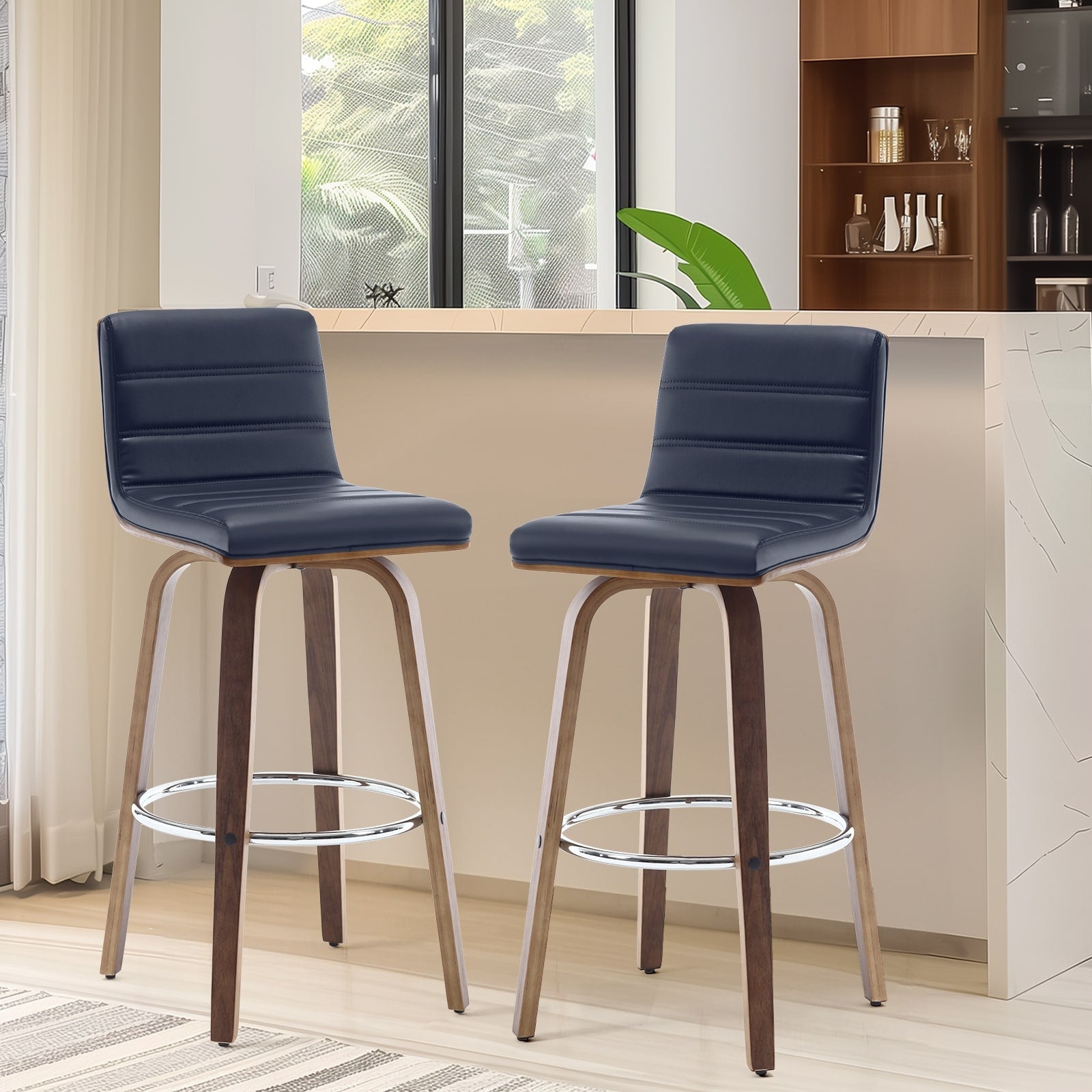 26/29 Faux Leather Swivel Bar/Counter Stools, Set of 2/3