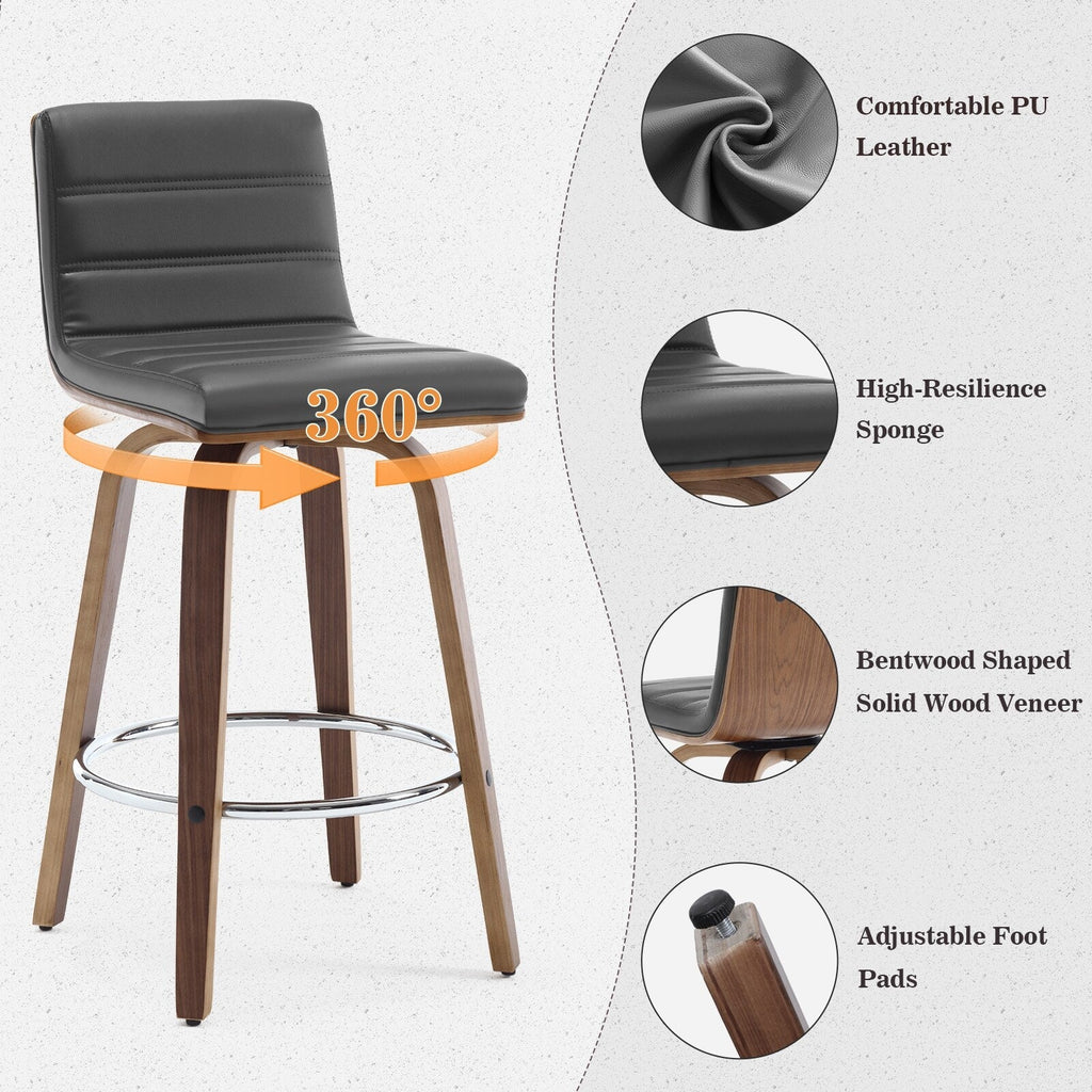 26/29 Faux Leather Swivel Bar/Counter Stools, Set of 2/3