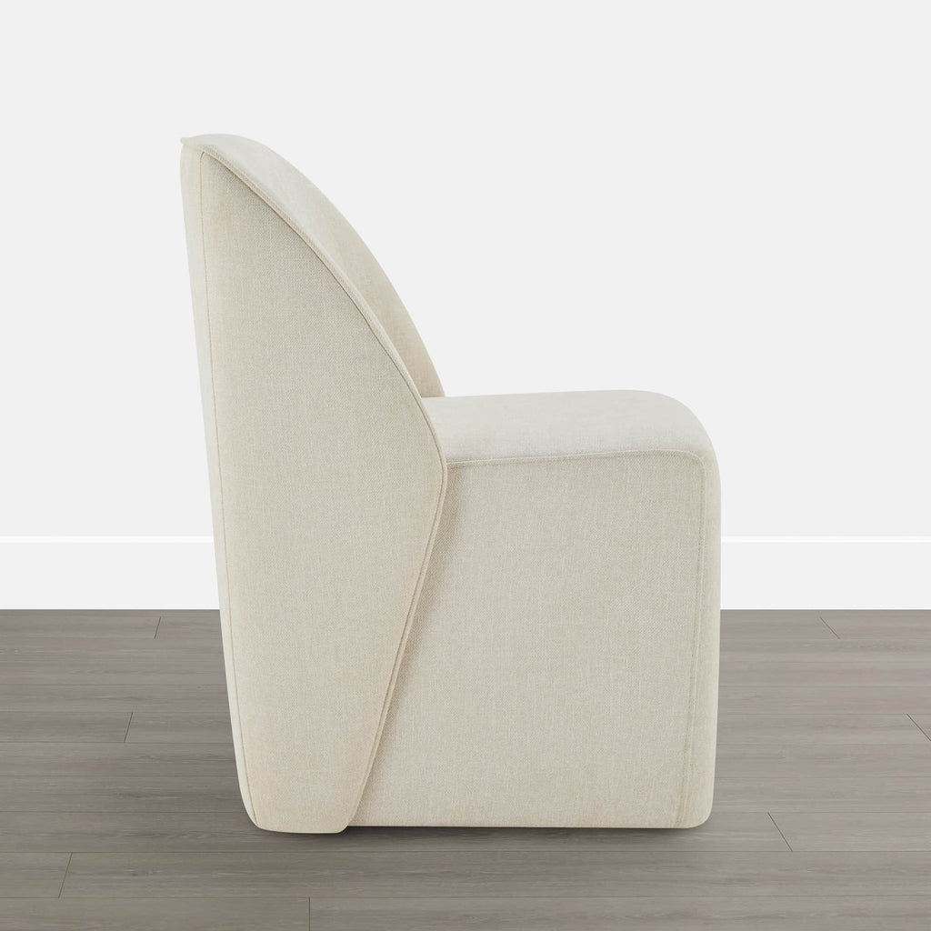 Soren Leather Rolling Dining Chair with Casters Base