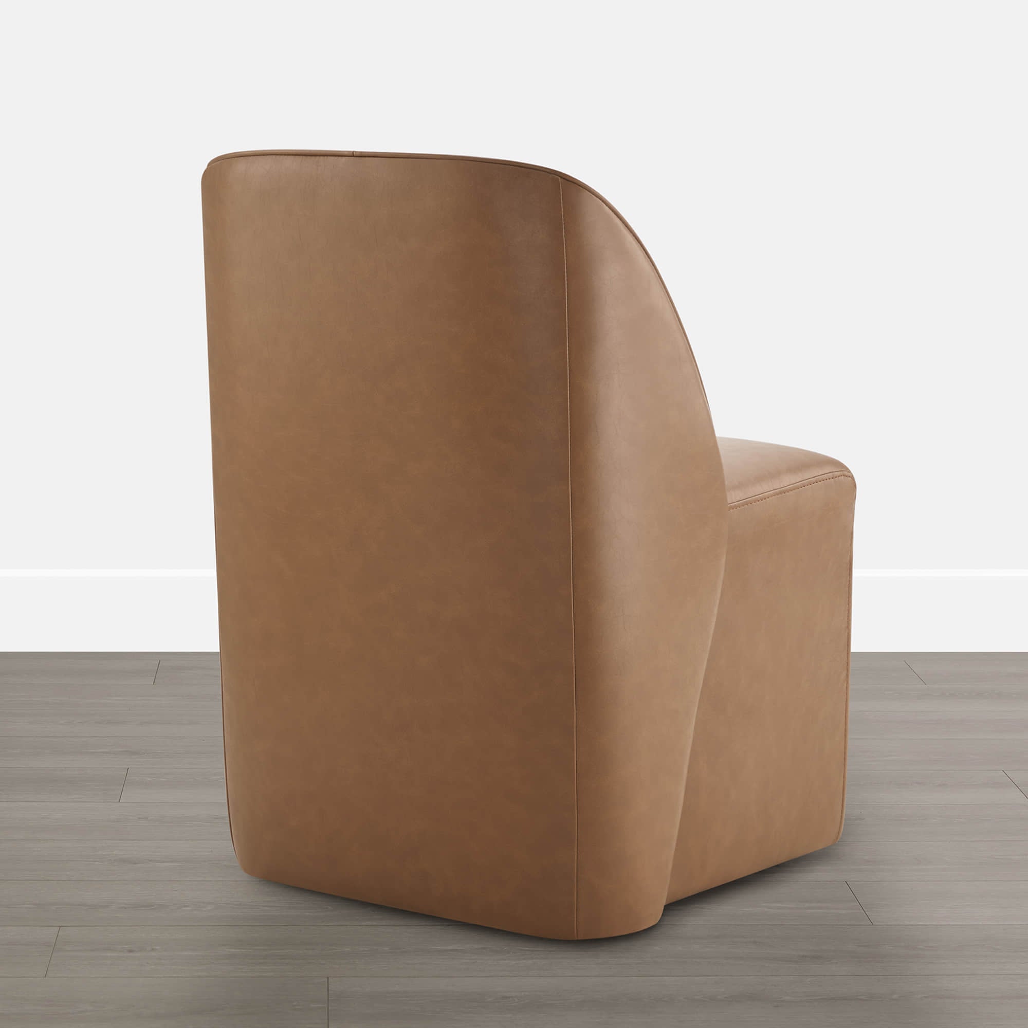 Soren Leather Rolling Dining Chair with Casters Base