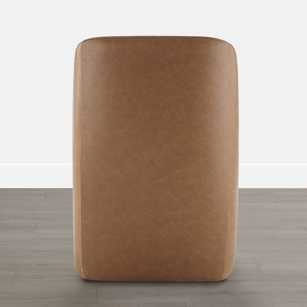 Soren Leather Rolling Dining Chair with Casters Base