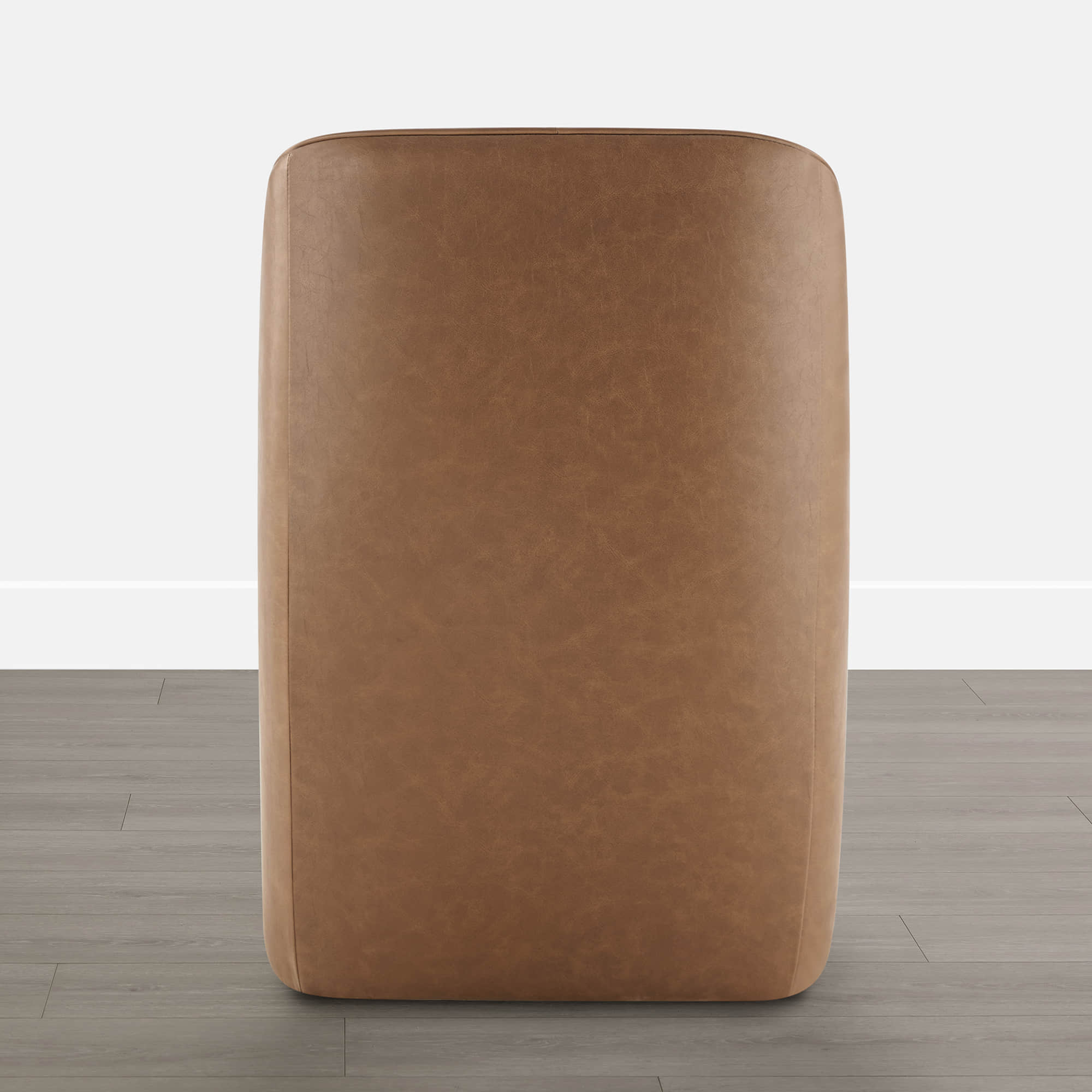 Soren Leather Rolling Dining Chair with Casters Base