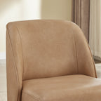 Soren Leather Rolling Dining Chair with Casters Base