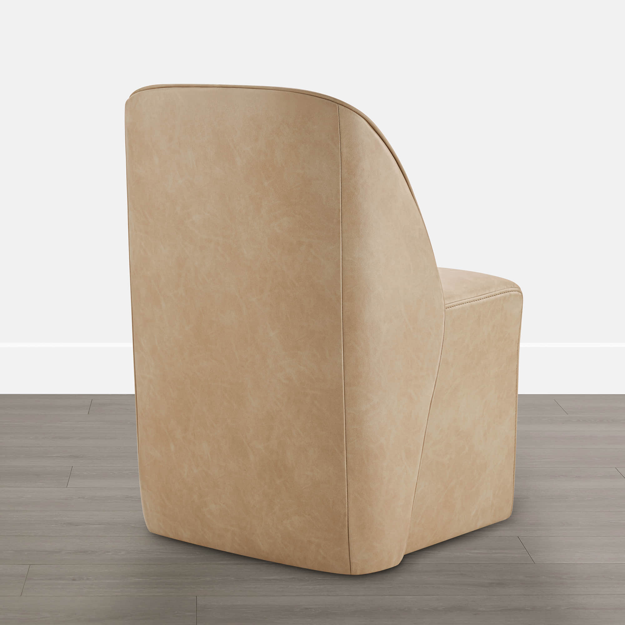 Soren Leather Rolling Dining Chair with Casters Base