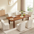 Soren Leather Rolling Dining Chair with Casters Base