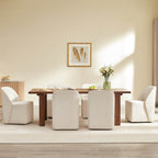 Soren Leather Rolling Dining Chair with Casters Base