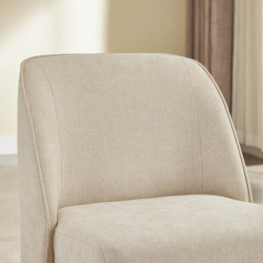 Soren Leather Rolling Dining Chair with Casters Base