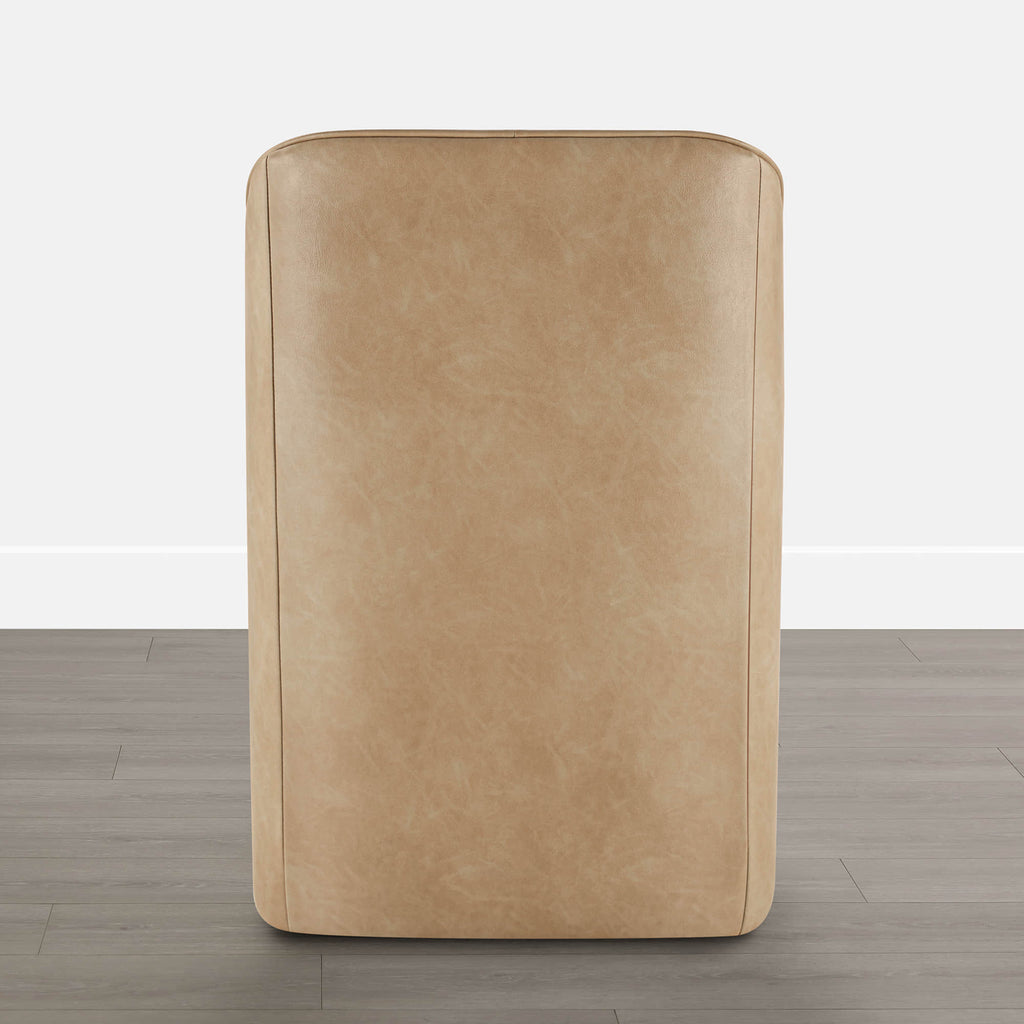 Soren Leather Rolling Dining Chair with Casters Base