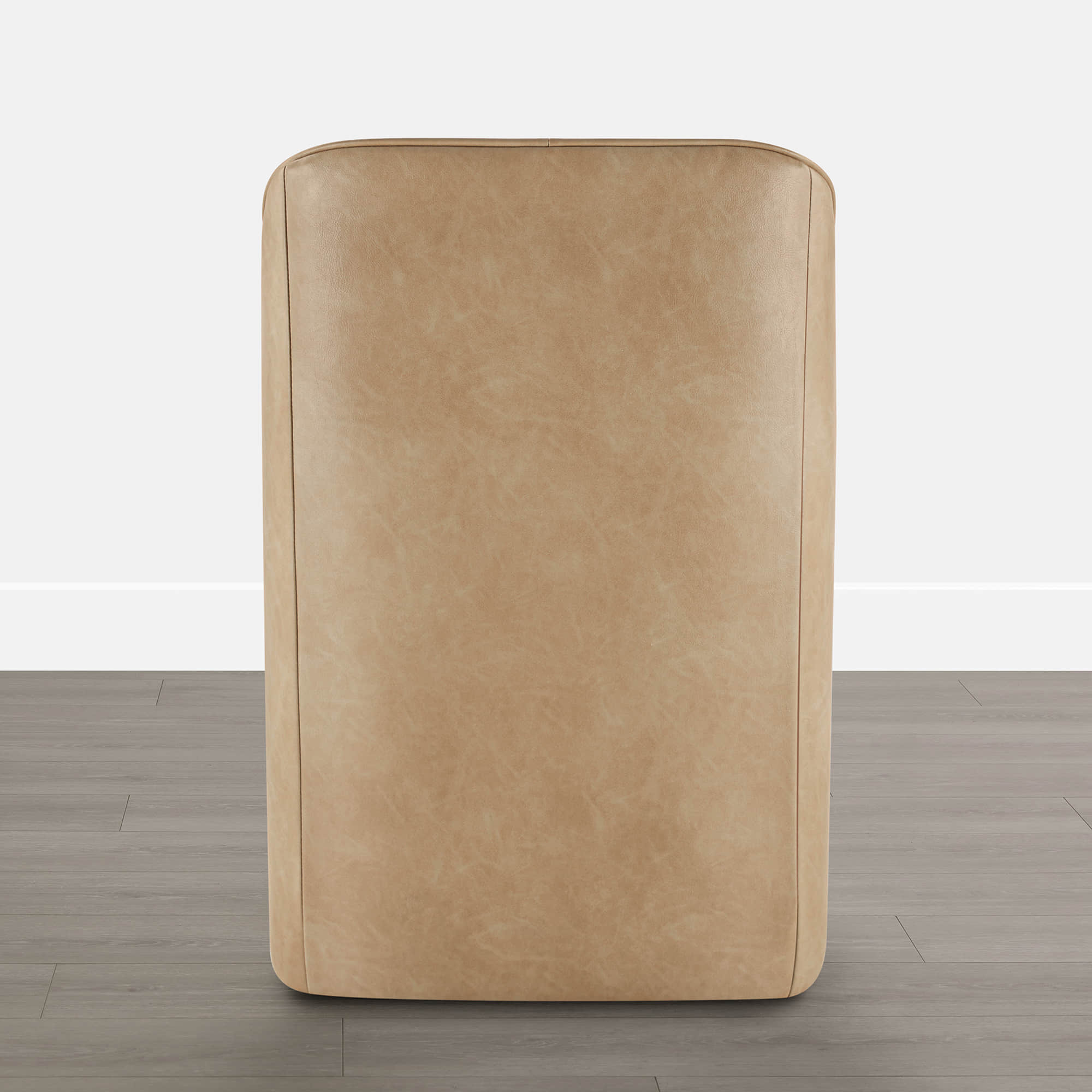 Soren Leather Rolling Dining Chair with Casters Base