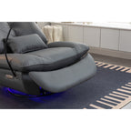 Swivel Glider Power Recliner with Bluetooth Speakers, Phone Holder, USB and Type-C Charging Ports, Hidden Arm Storage
