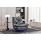 Swivel Glider Power Recliner with Bluetooth Speakers, Phone Holder, USB and Type-C Charging Ports, Hidden Arm Storage