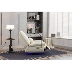 Swivel Glider Power Recliner with Bluetooth Speakers, Phone Holder, USB and Type-C Charging Ports, Hidden Arm Storage