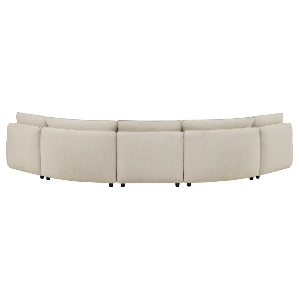 Teleri 4-seat Modular Curved Sofa with Wood Leg