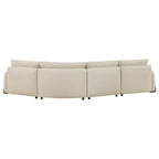 Teleri 4-seat Modular Curved Sofa with Wood Leg