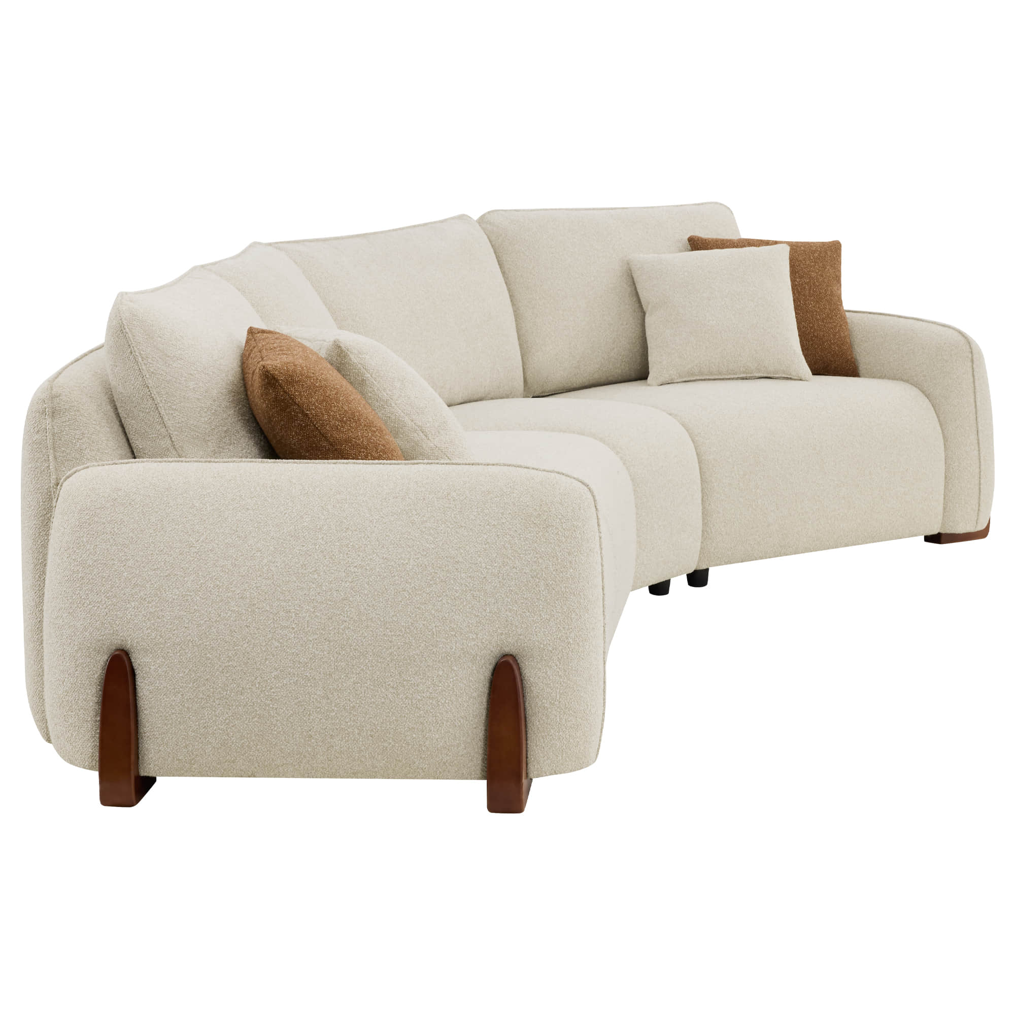 Teleri 5-seat Modular Curved Sofa with Wood Leg