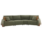 Teleri 4-seat Modular Curved Sofa with Wood Leg