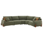 Teleri 2-seat Modular Curved Sofa with Wood Leg