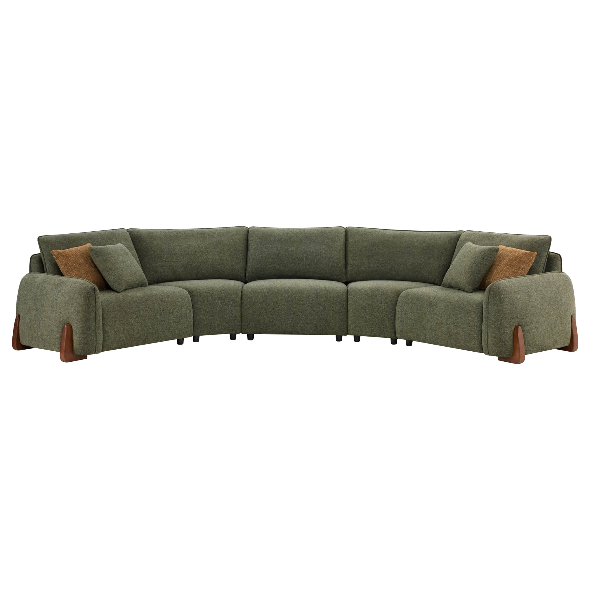 Teleri 2-seat Modular Curved Sofa with Wood Leg