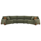 Teleri 5-seat Modular Curved Sofa with Wood Leg