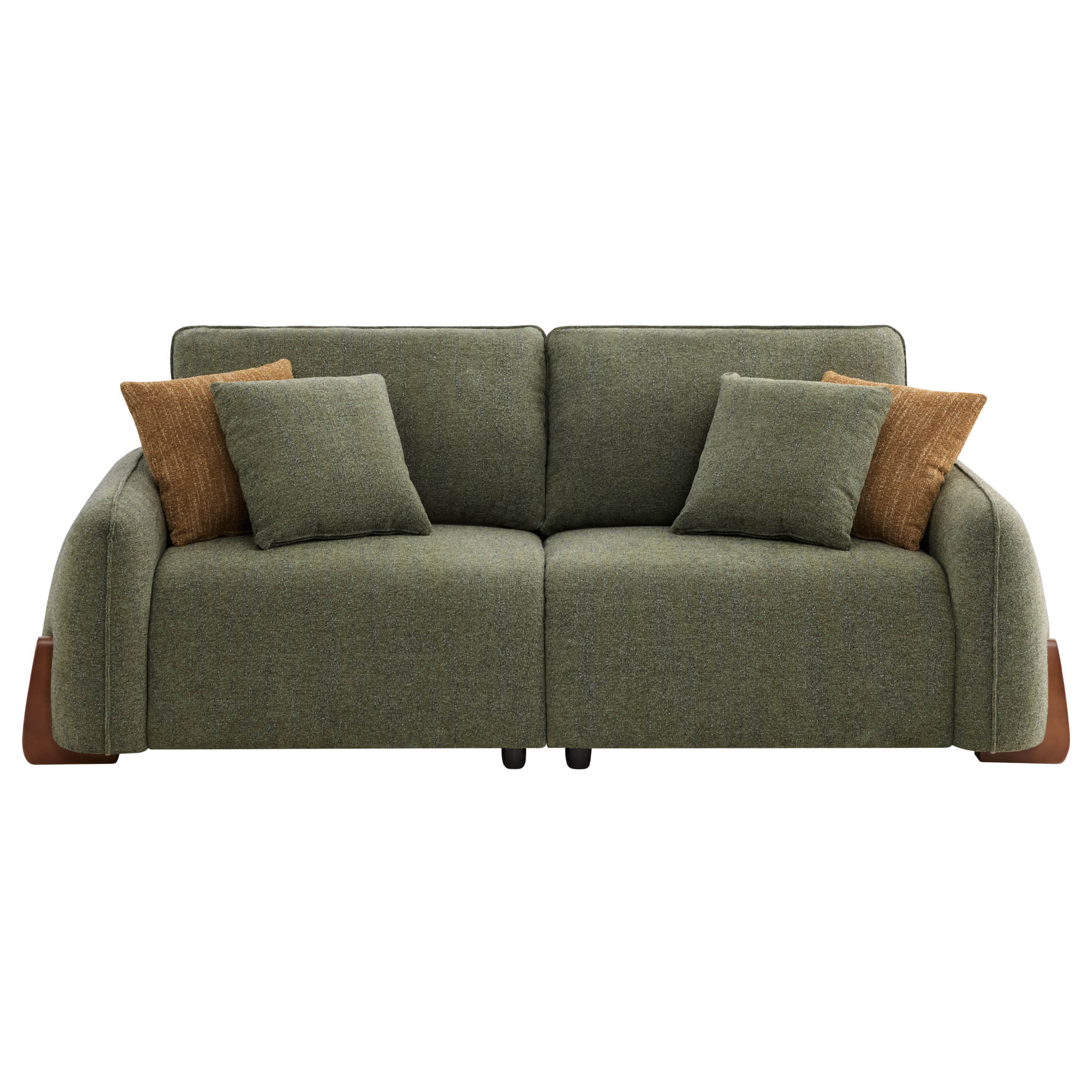 Teleri 2-seat Modular Curved Sofa with Wood Leg