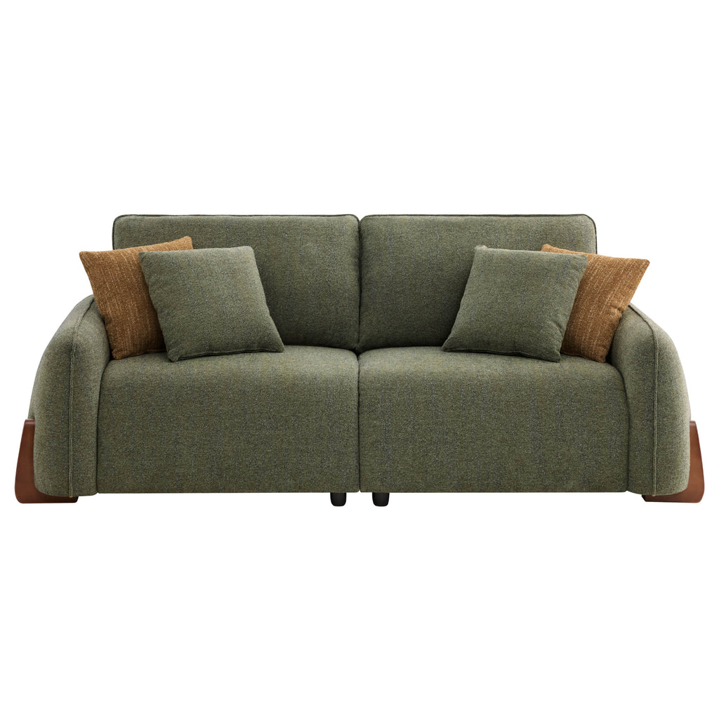 Teleri 4-seat Modular Curved Sofa with Wood Leg