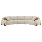 Teleri 5-seat Modular Curved Sofa with Wood Leg
