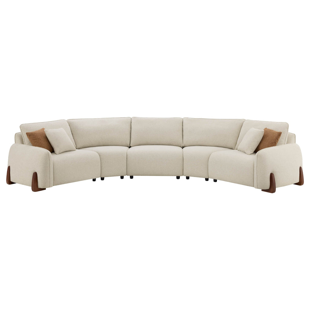 Teleri 3-seat Modular Curved Sofa with Wood Leg