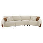 Teleri 2-seat Modular Curved Sofa with Wood Leg
