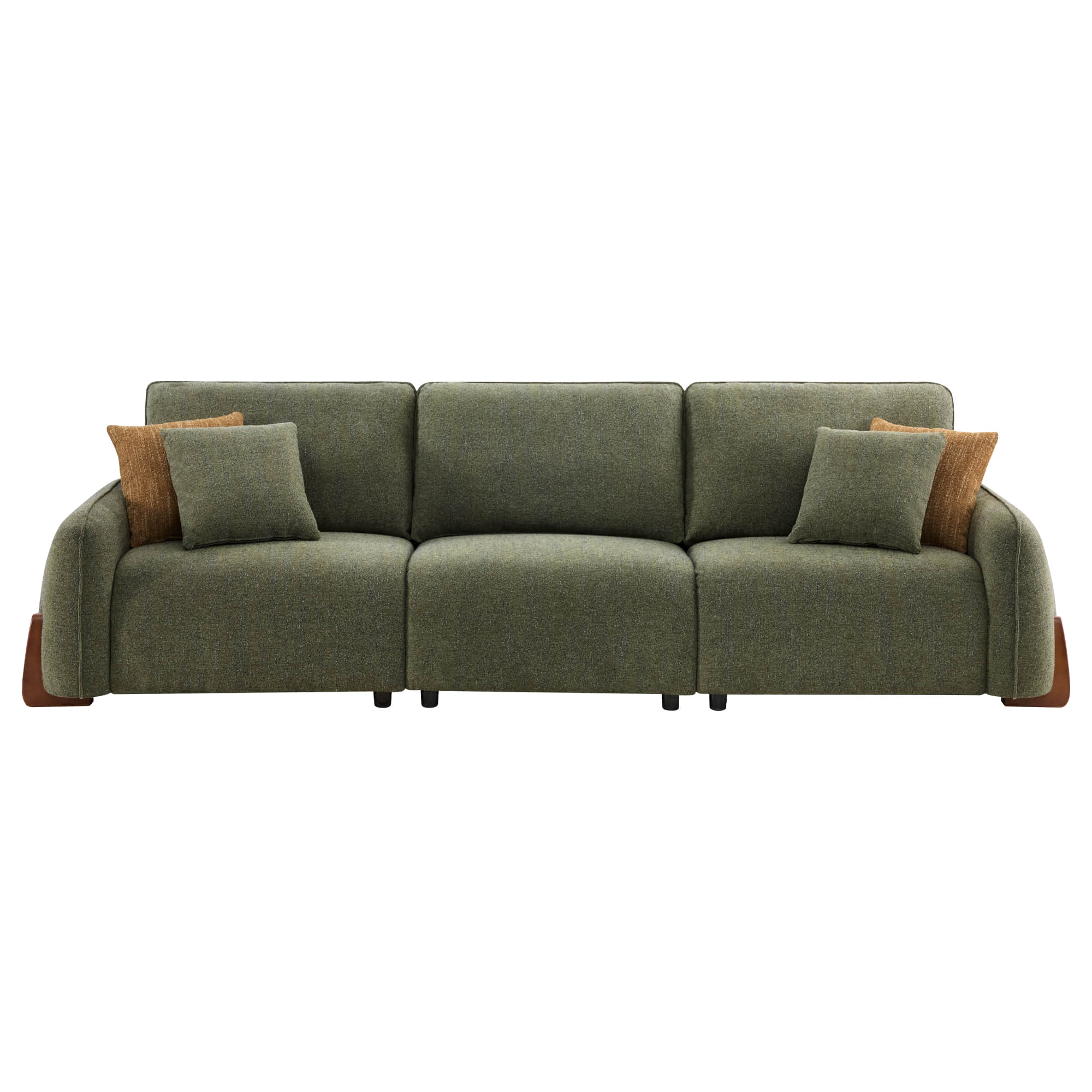 Teleri 3-seat Modular Curved Sofa with Wood Leg