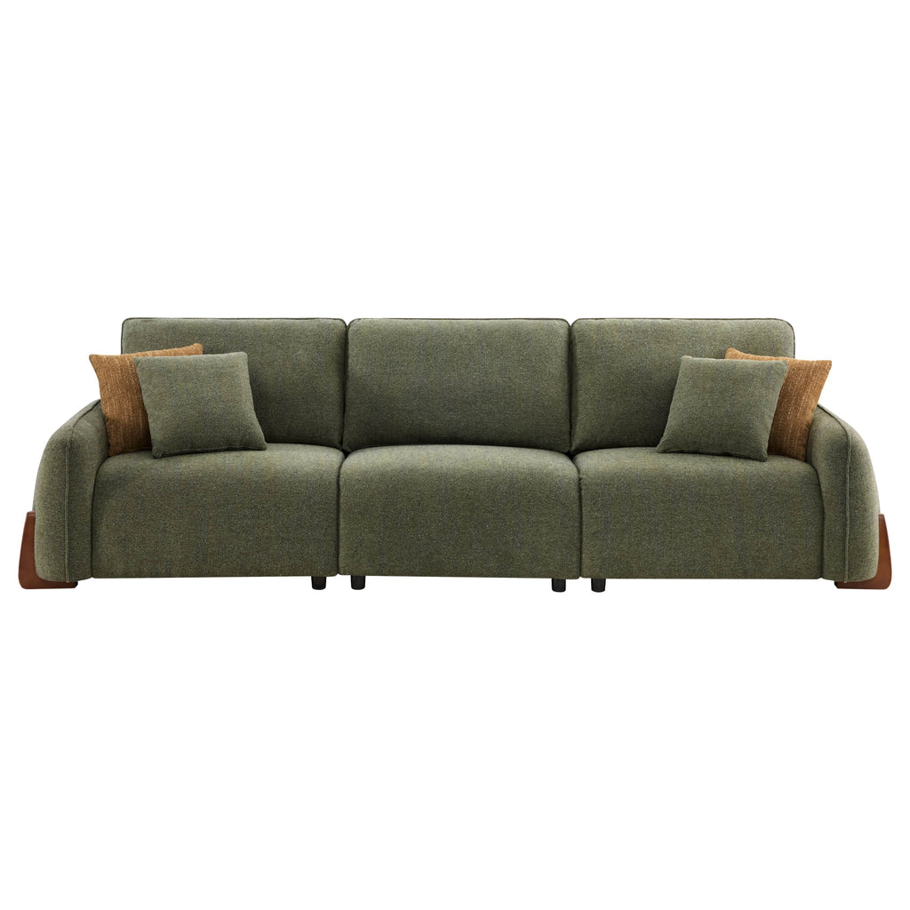 Teleri 4-seat Modular Curved Sofa with Wood Leg