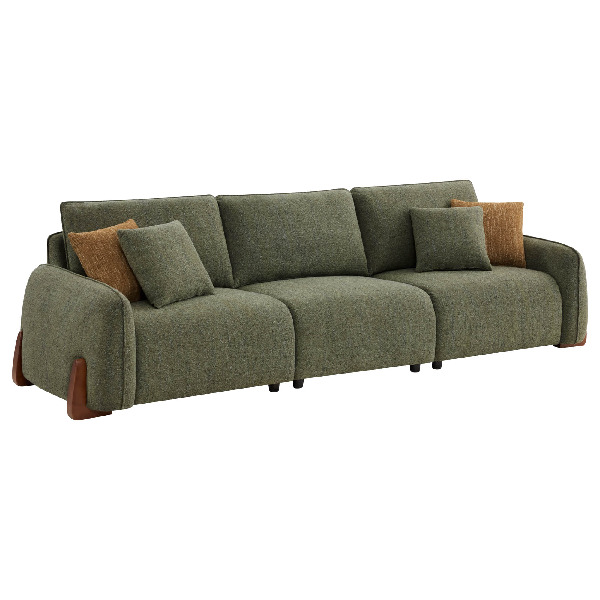 Teleri 3-seat Modular Curved Sofa with Wood Leg