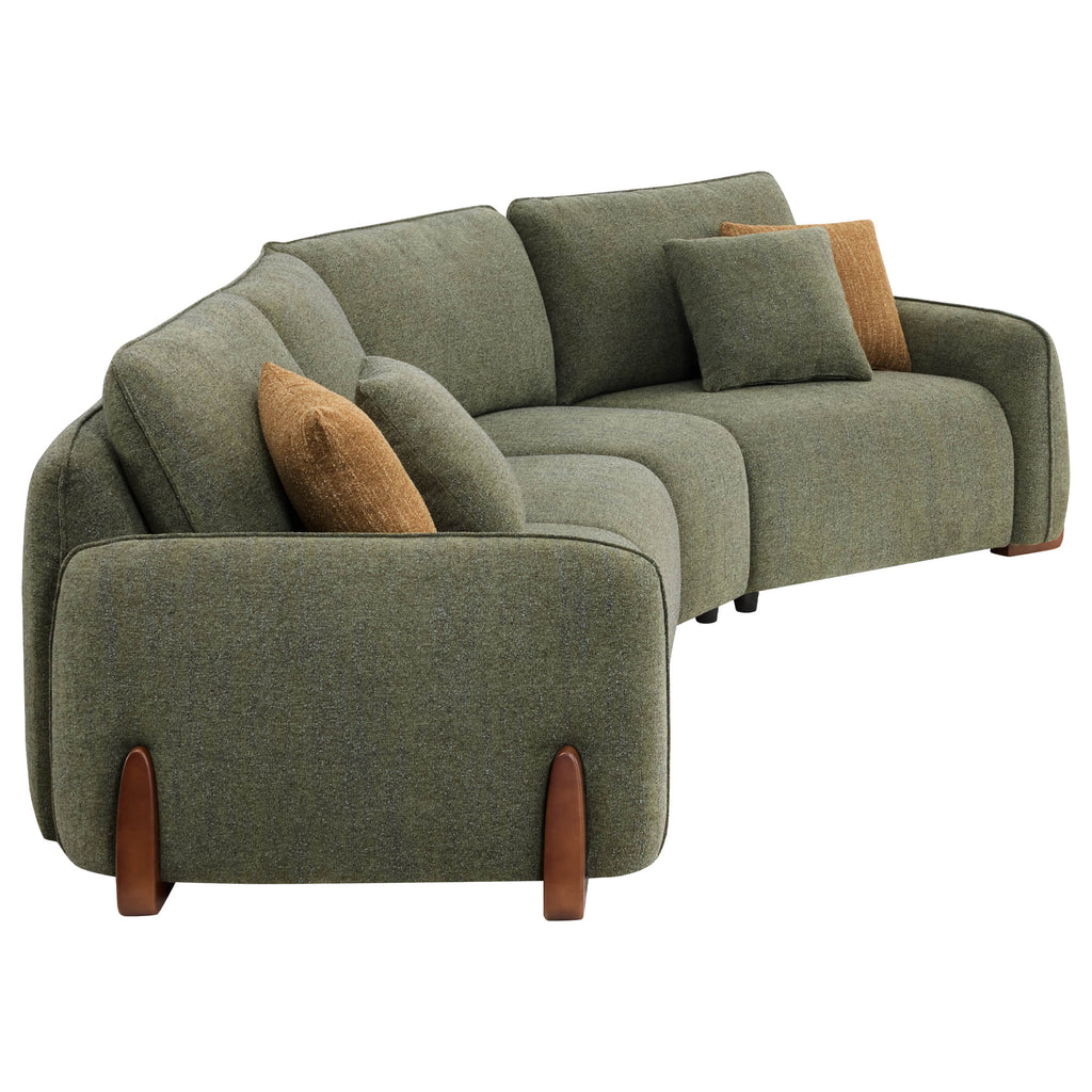 Teleri 5-seat Modular Curved Sofa with Wood Leg