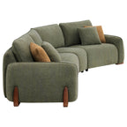Teleri 3-seat Modular Curved Sofa with Wood Leg