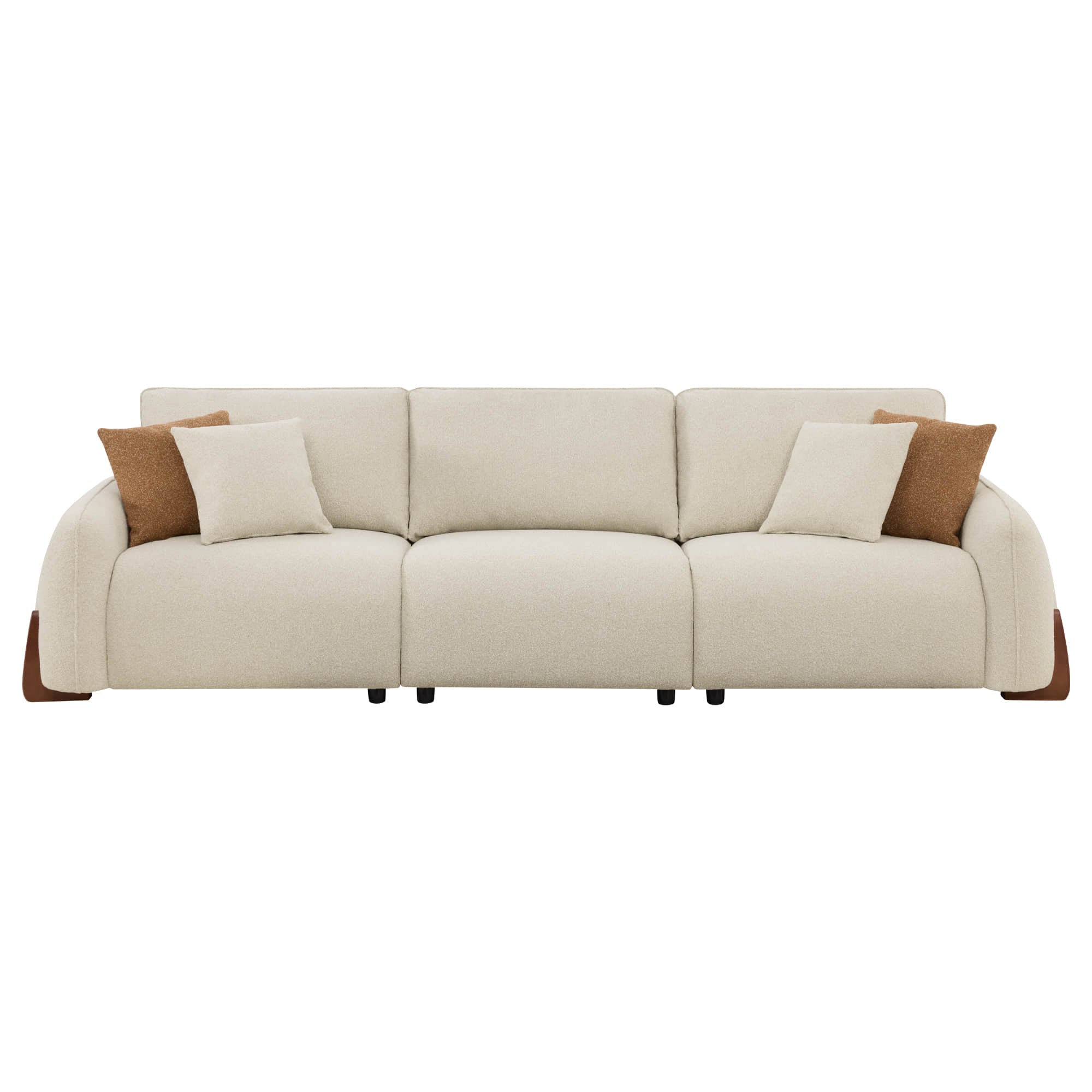 Teleri 2-seat Modular Curved Sofa with Wood Leg