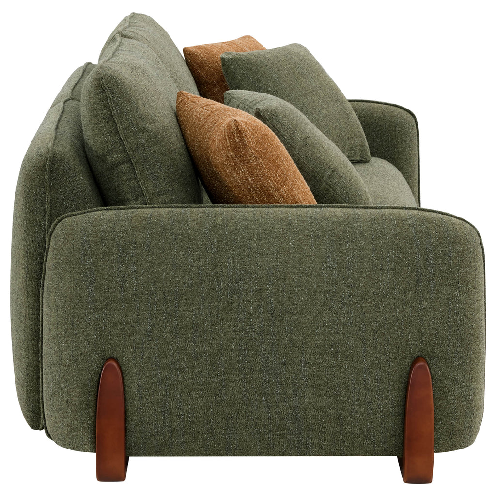 Teleri 4-seat Modular Curved Sofa with Wood Leg