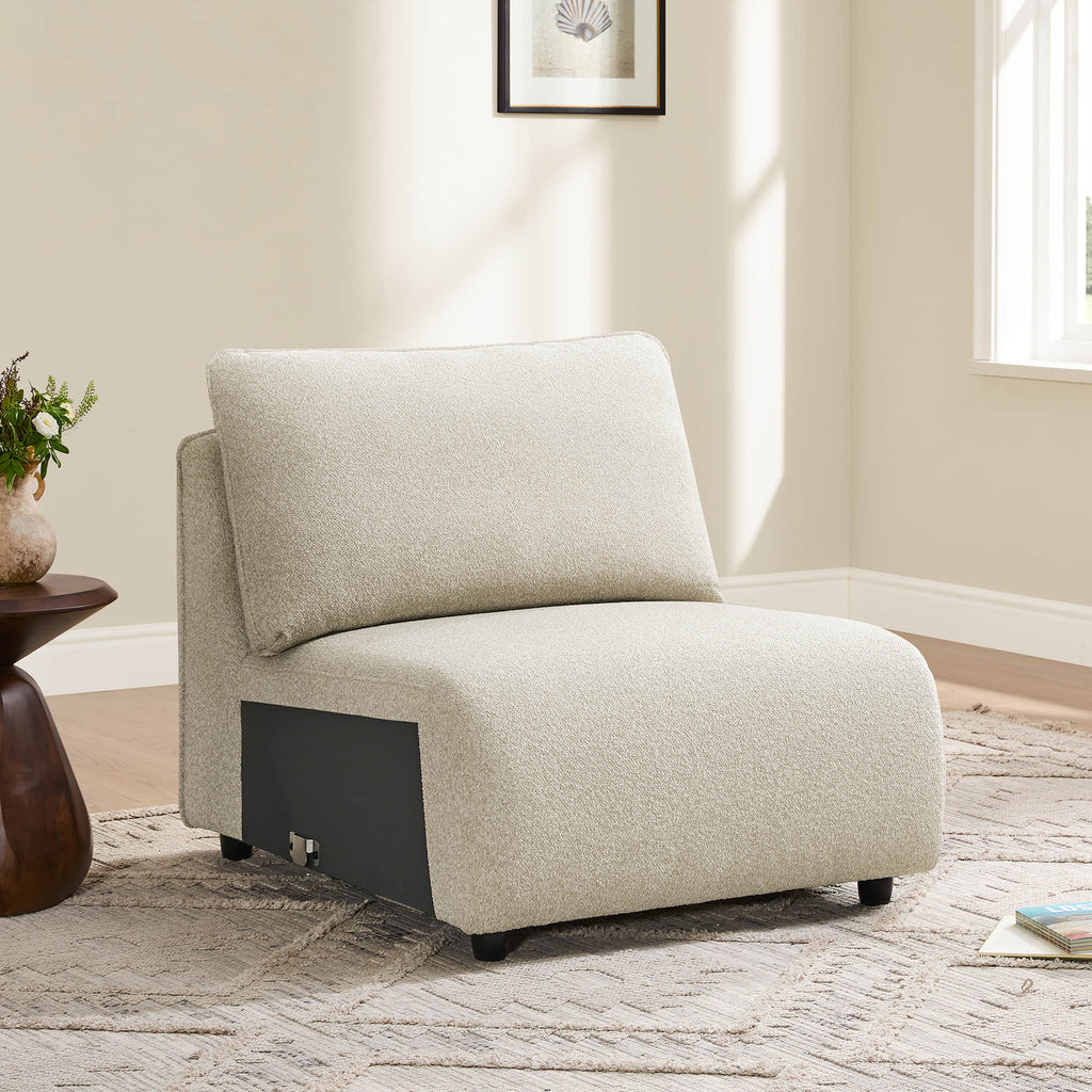 Teleri 4-seat Modular Curved Sofa with Wood Leg