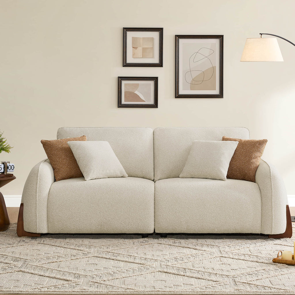 Teleri 3-seat Modular Curved Sofa with Wood Leg