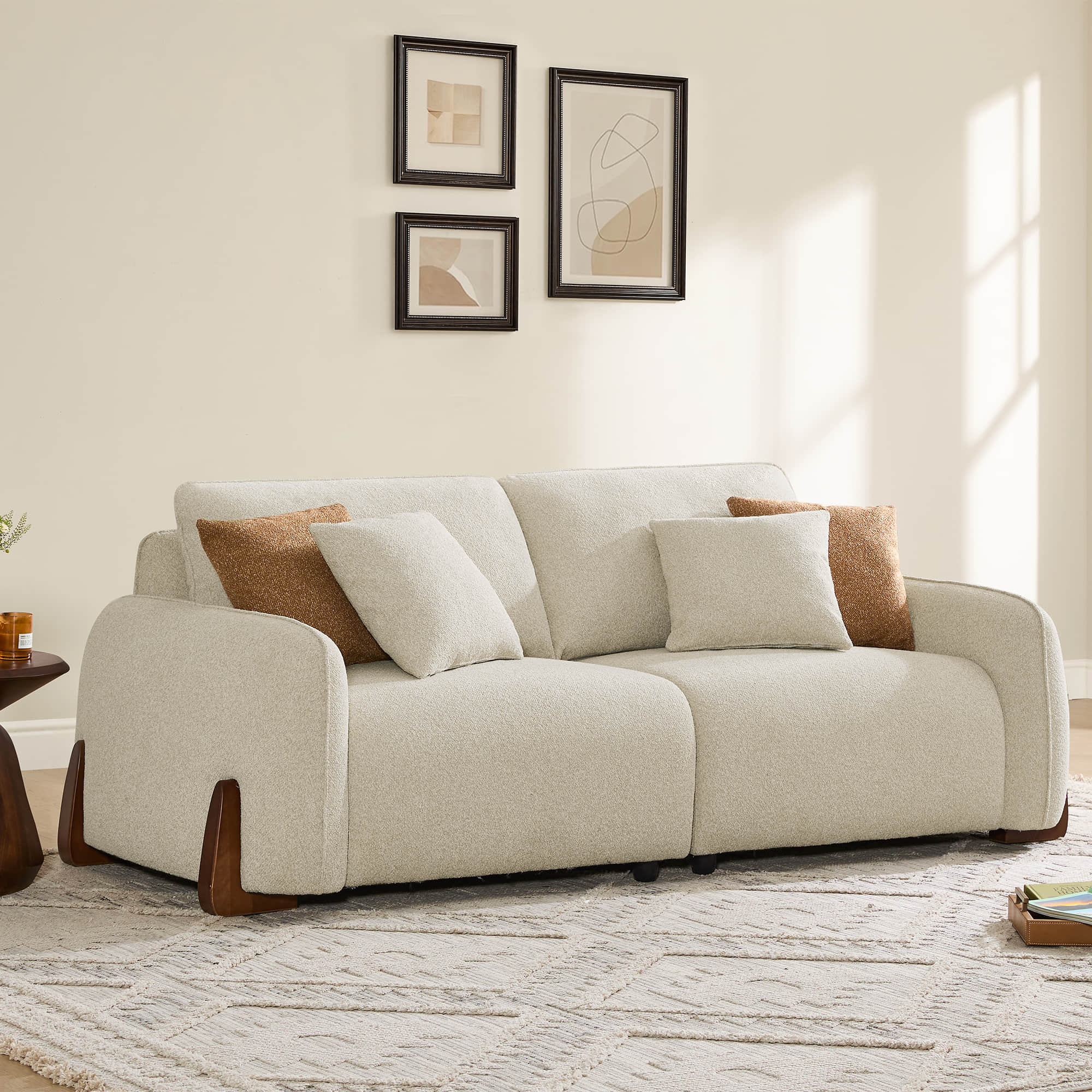 Teleri 5-seat Modular Curved Sofa with Wood Leg